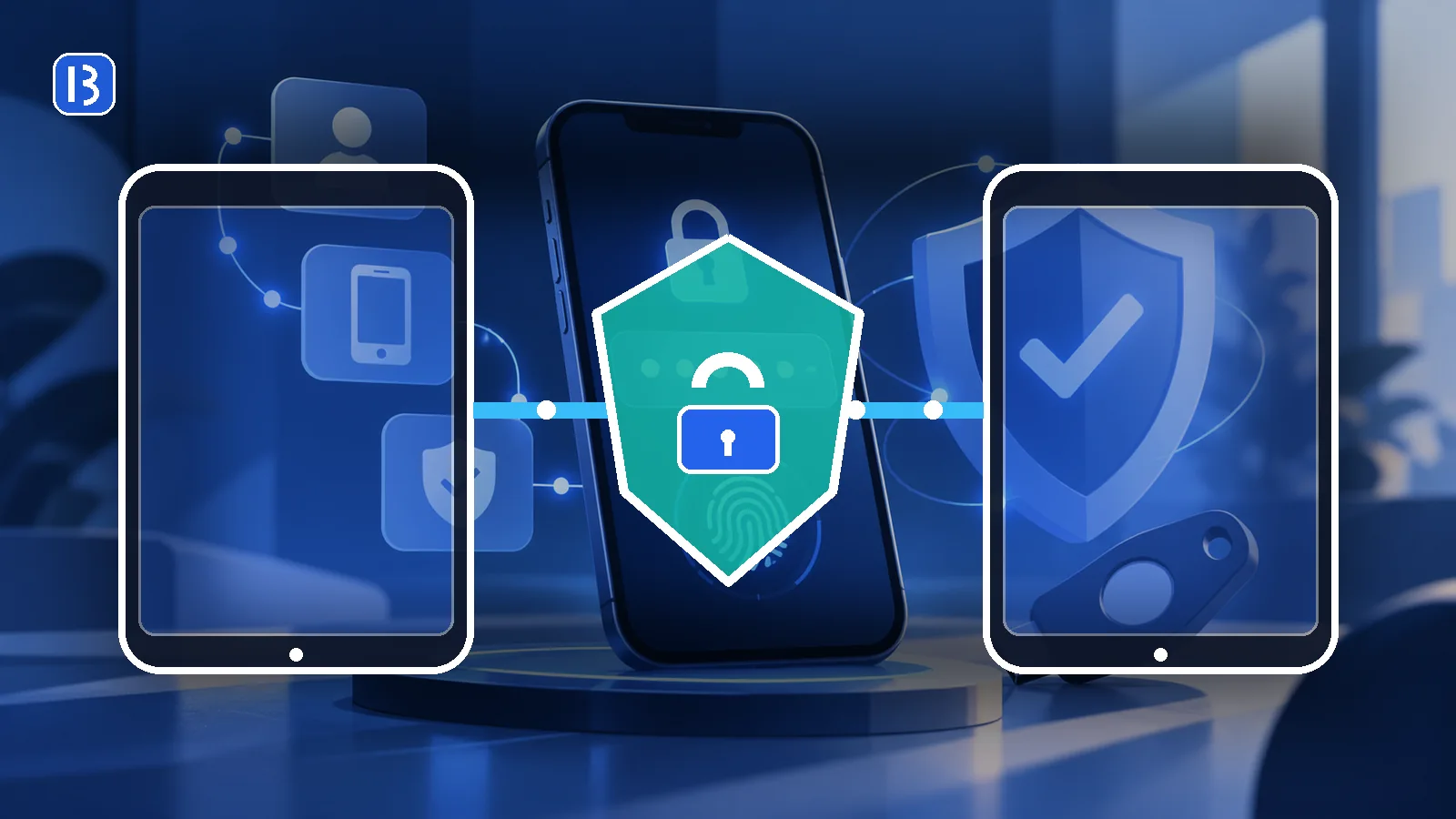 Two devices connected through an end-to-end encrypted channel